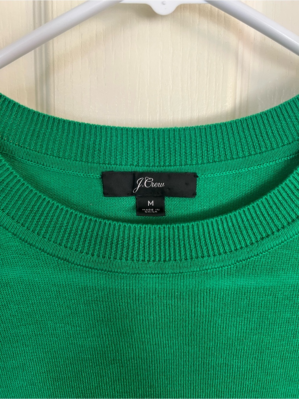 J.Crew Emerald Green Fine Gauge Knit Crewneck Sweater Short Sleeve M - Picture 2 of 8